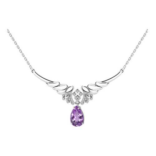 Колье женское серебряное Aquamarine 7354404А с аметистом в Мотиви