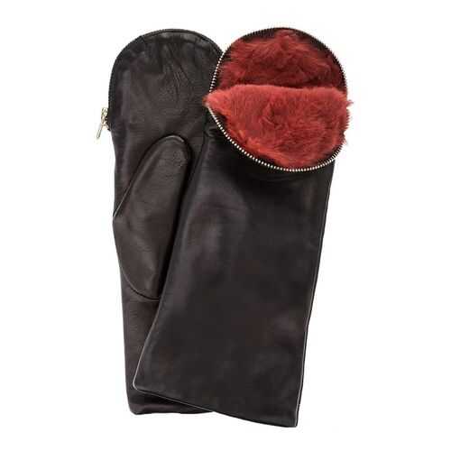Кожаные варежки с меховой подкладкой Eleganzza, 7.5 черные в Мотиви