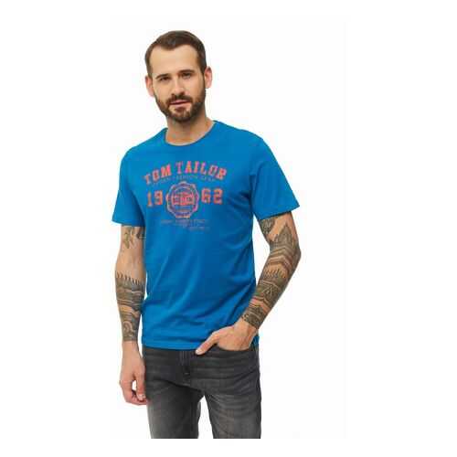 Футболка мужская TOM TAILOR 1008637-18800 синяя S в Мотиви