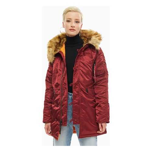 Парка женская Alpha Industries 113007 бордовая S в Мотиви