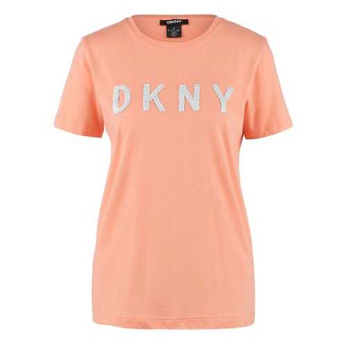 Футболка женская DKNY P0AH6CNA оранжевая S в Мотиви